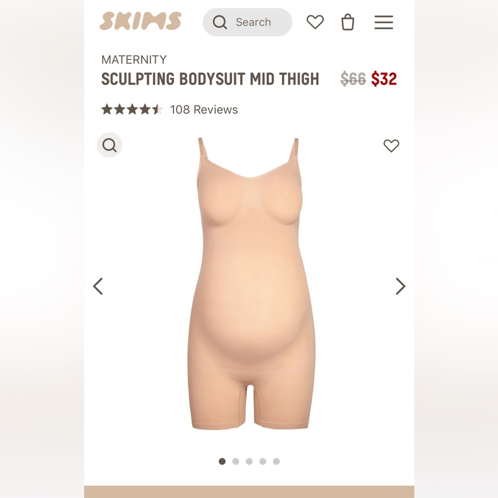 Skims Maternity Sculpting Bodysuit Mid Thigh Size Large/X-Large